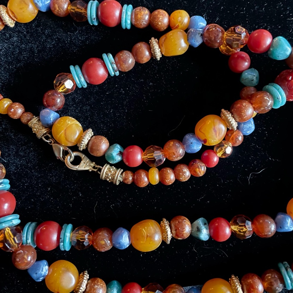 Liz Claiborne 48” multi colored beaded necklace.
